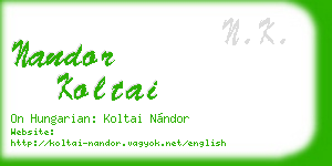 nandor koltai business card