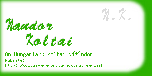 nandor koltai business card